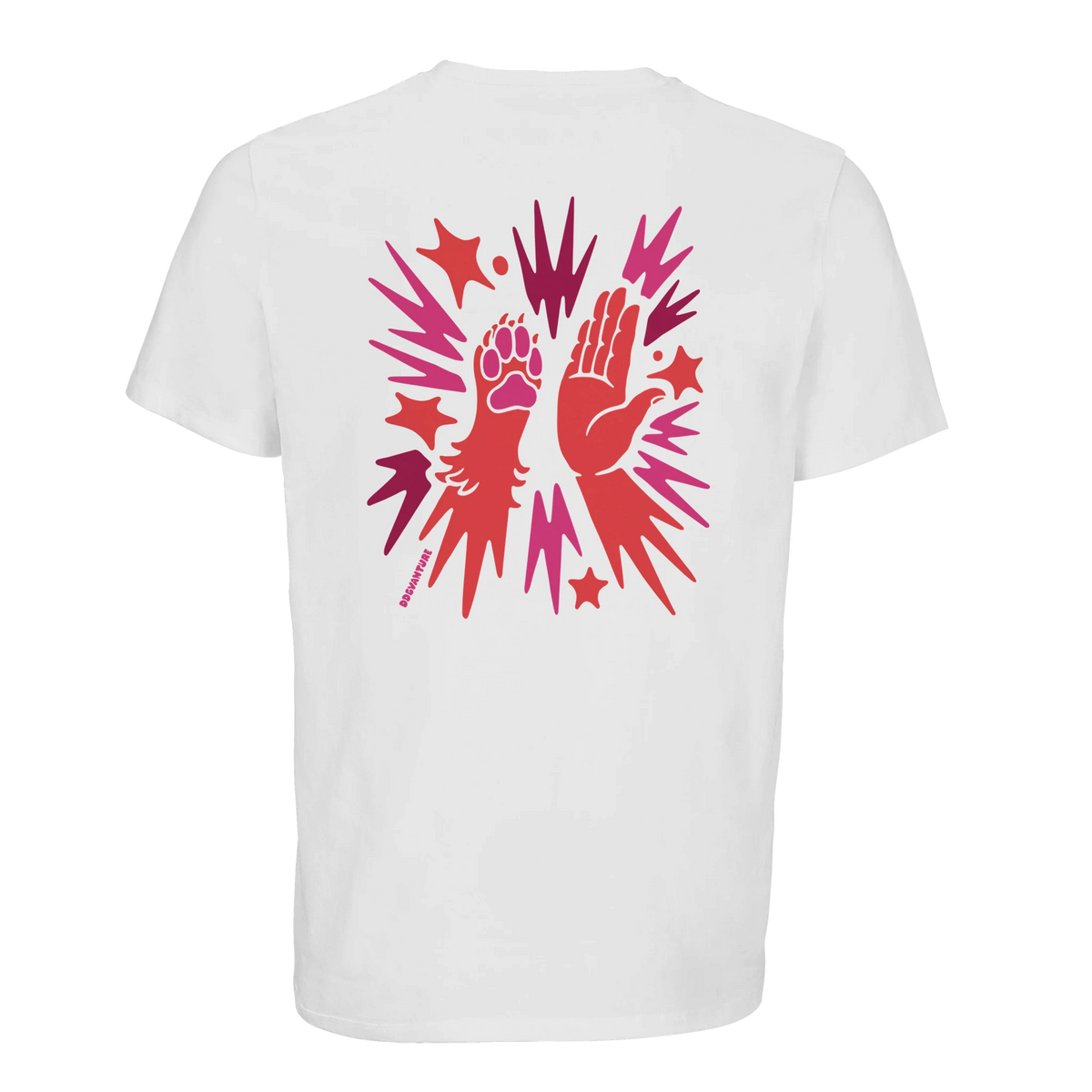Dogvanture Buddy Shirt in Weiß mit Berry-Backprint
