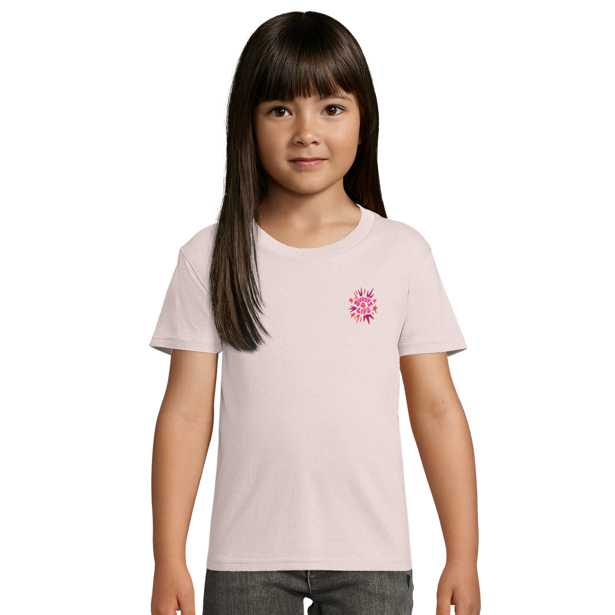 Kind trägt Dogvanture Kids Buddy Shirt Berry