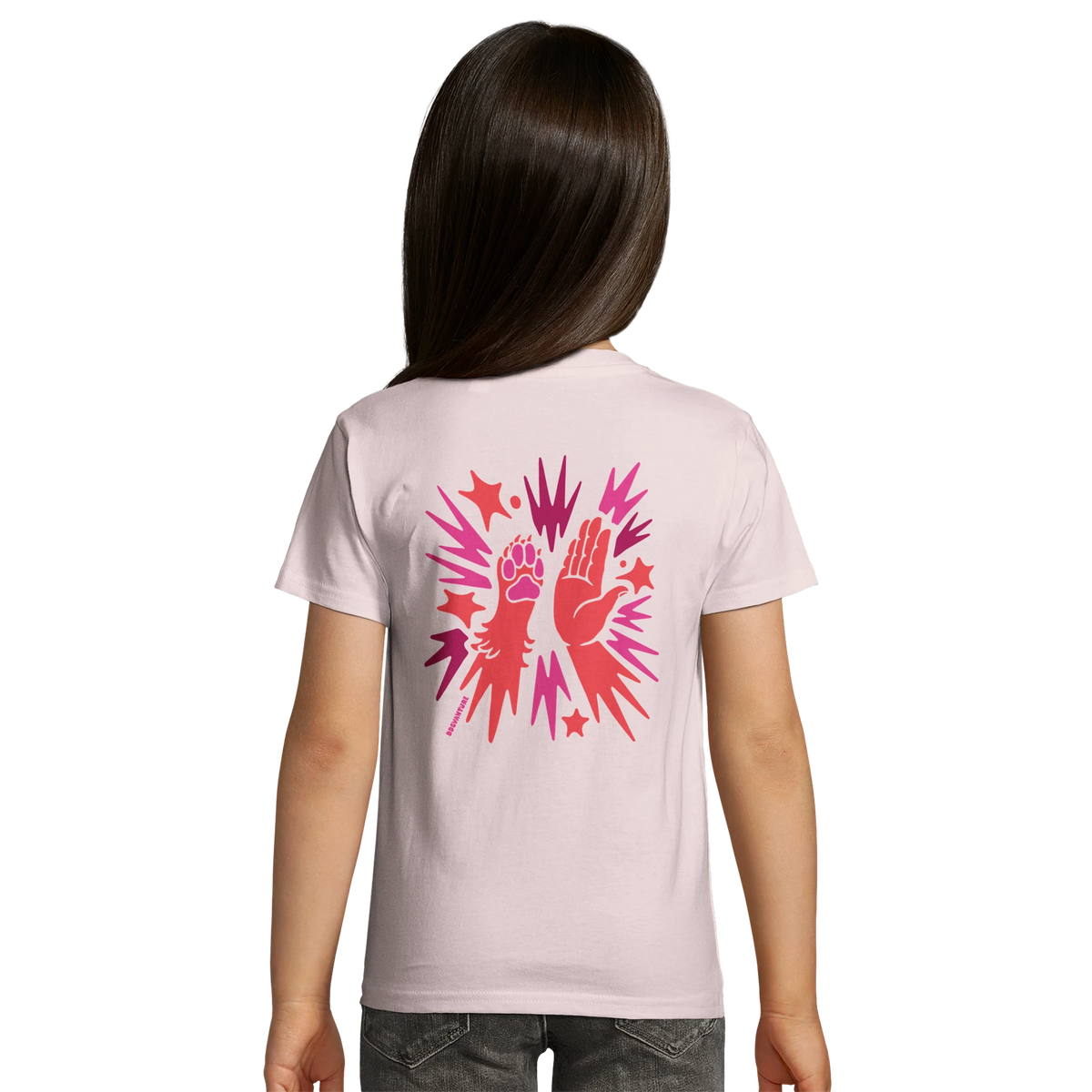 Kind trägt Dogvanture Kids Buddy Shirt Berry, Rückansicht