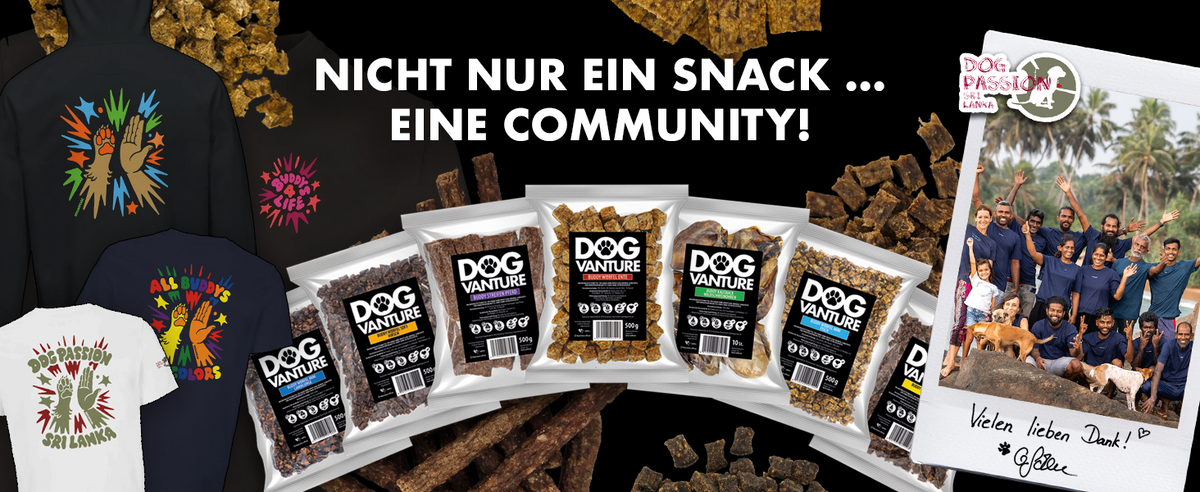 Dogvanture Community: Monoprotein-Hundesnacks, Buddy Shirts und das Team von Dog Passion Sri Lanka