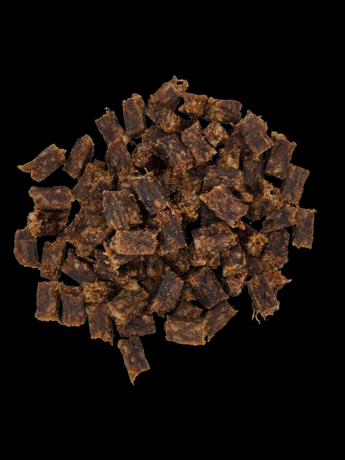 Größenvergleich: weiche Hirsch-Würfel, ca. 1 cm 