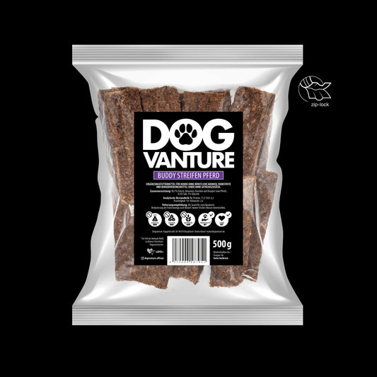 Pferd Hundestreifen

Kauartikel Hund Pferd

Hundesnacks Pferdefleisch

Monoprotein Kauartikel Hund