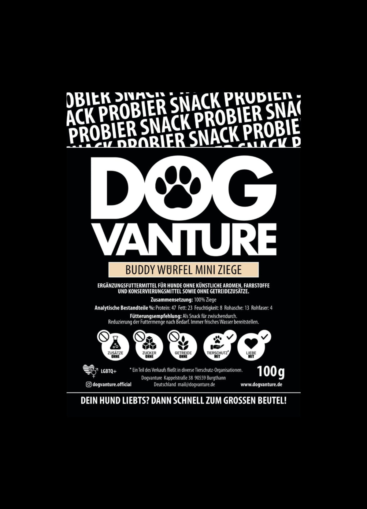 Dogvanture Ziege Hundeleckerli