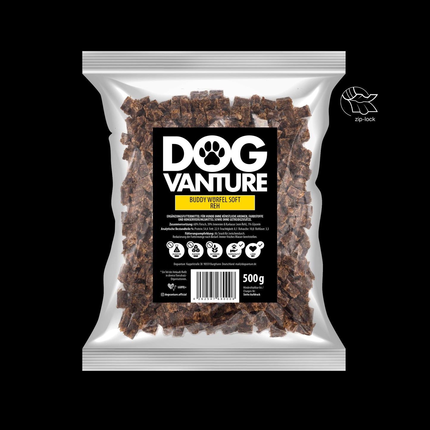 Reh Hundeleckerli

Reh Hundesnacks

Monoprotein Hundeleckerli Reh

getreidefreie Hundesnacks Reh

Hundeleckerli für Allergiker Reh