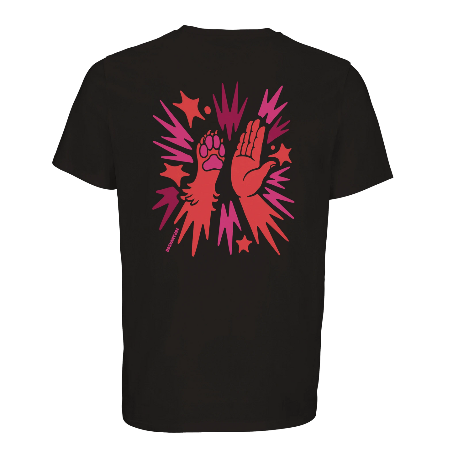 Unisex T-Shirt in Beere mit Buddy-Print, für Hundemenschen