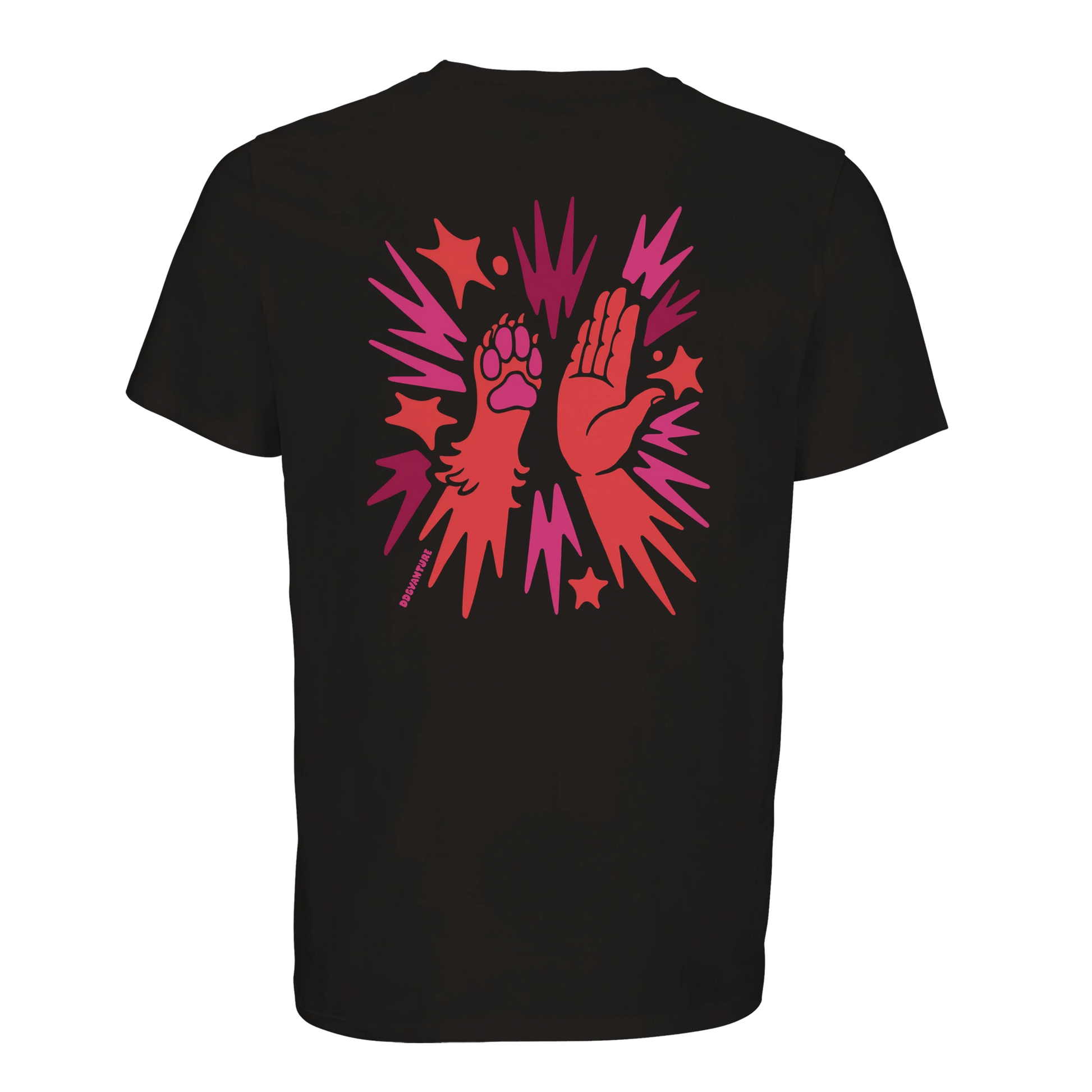Unisex T-Shirt in Beere mit Buddy-Print, für Hundemenschen