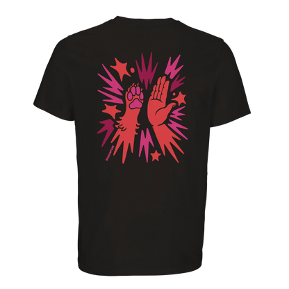 Unisex T-Shirt in Beere mit Buddy-Print, für Hundemenschen
