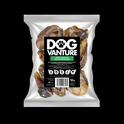 BUDDY KAUSNACK Wildschweinohren, 100% Naturprodukt, 10 Stück