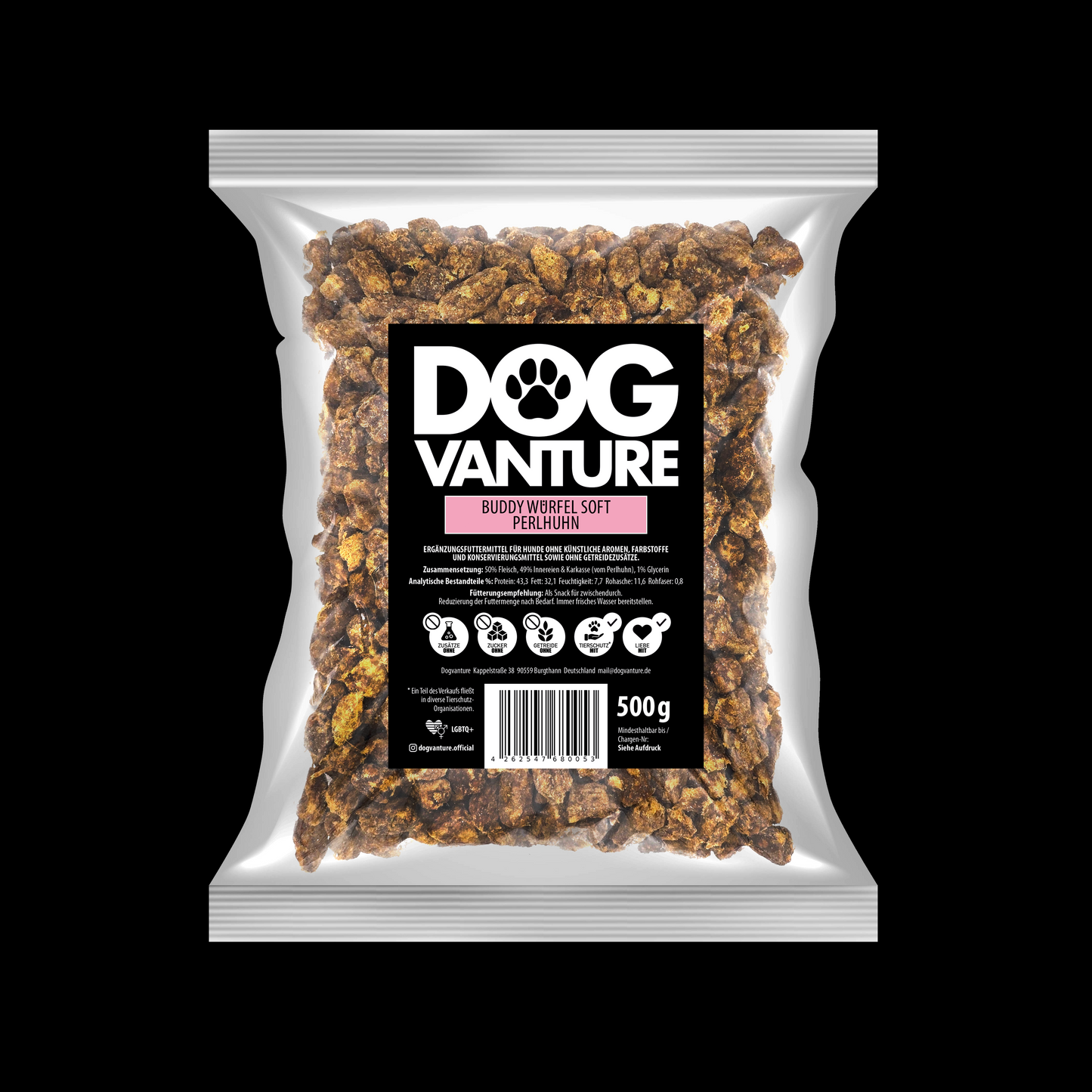 Perlhuhn Hundeleckerli

Perlhuhn Hundesnacks

exotische Protein Hund

Monoprotein Hundeleckerli Perlhuhn